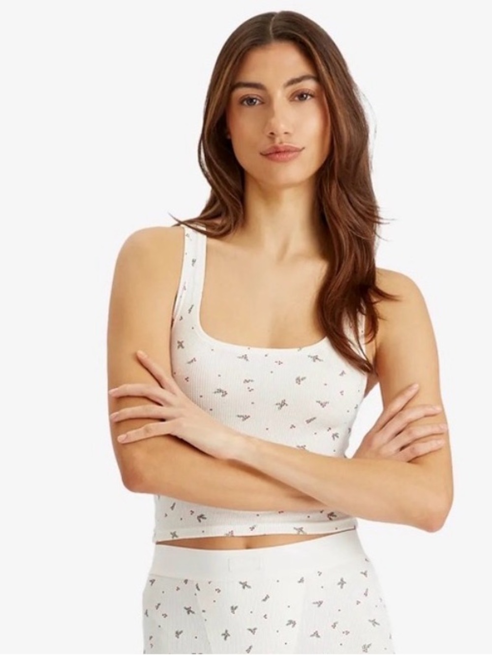 SKIMS Cotton Rib Tank Top in Limited Edition Mistletoe Holy Size Small
